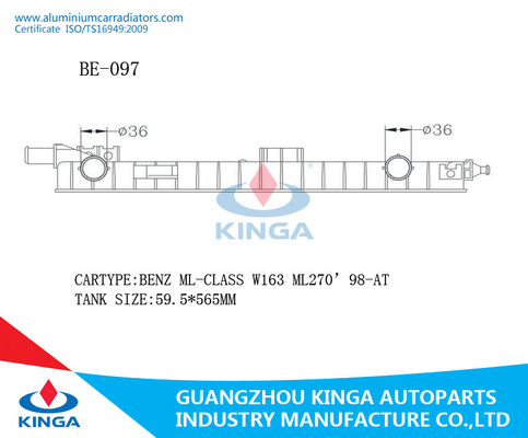 車のラジエーターのベンツ ML-CLASS W163 ML270'98 のためのプラスチック水漕の サプライヤー