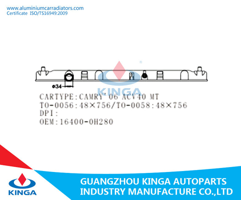 トヨタ・カムリ 2006 ACV40 MT のラジエーター プラスチック タンク底ラジエーター タンク取り替え サプライヤー