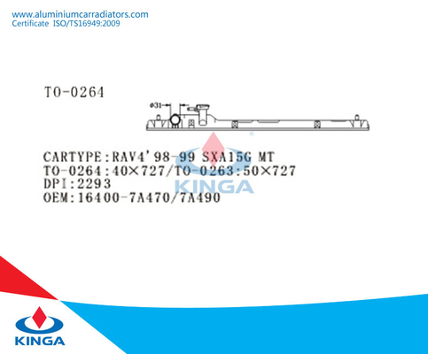 トヨタRAV4'98-99 SXA15G MT 16400-7A480/7A500の自動ラジエーター タンク サプライヤー